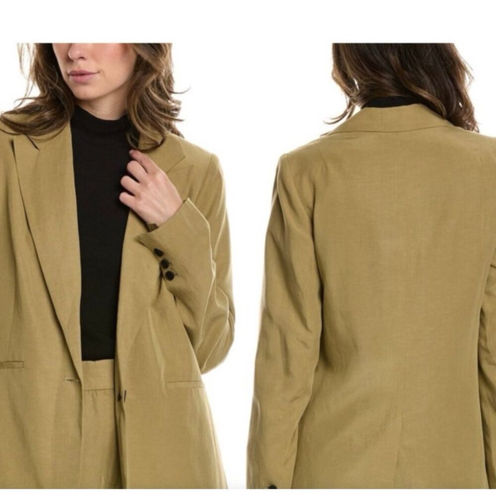 New ALLSAINTS Yolanda Lyn Relaxed Fit Woven Women's‎ Khaki Blazer Sz UK4 / US0